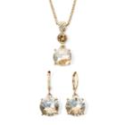 Monet Champagne Crystal Earring And Necklace Boxed Set