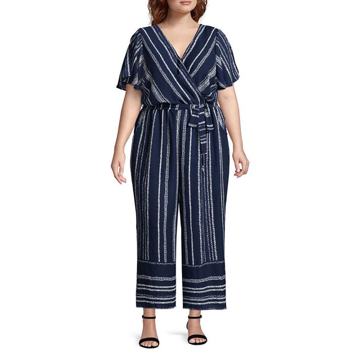 Secret Charm Short Sleeve Jumpsuit-plus