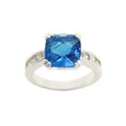 Crystal Sophistication&trade; Aqua Cubic Zirconia With Crystal Ring