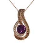 Womens Lab Created Purple Crystal Pendant Necklace
