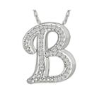 1/7 Ct. T.w. Diamond Sterling Silver Initial B Pendant Necklace