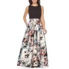 Melrose Sleeveless Floral Evening Gown