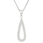 Womens 3/4 Ct. T.w. White Cubic Zirconia Pear Pendant Necklace
