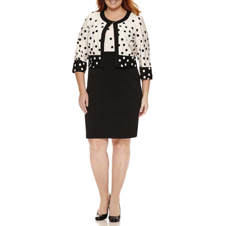 Danny & Nicole Elbow Sleeve Jacket Dress-plus