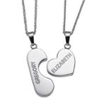 Personalized Womens Stainless Steel Oval Pendant Necklace