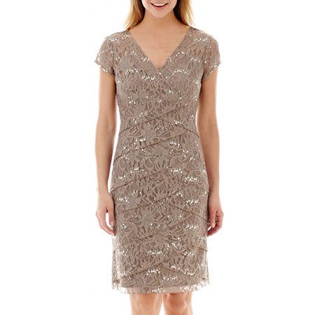 Scarlett Cap-sleeve Tiered Lace Dress
