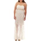 My Michelle Strapless Embellished Lace Gown - Juniors Plus