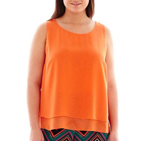 Bisou Bisou Sleeveless Tiered Top - Plus