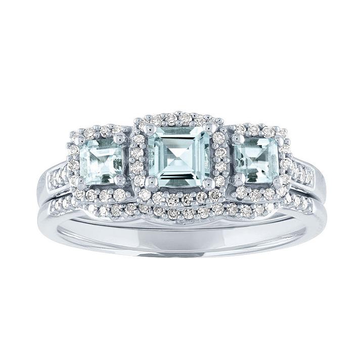 Modern Bride Gemstone Womens 1/5 Ct. T.w. Multi-shape Multi Color Stone 10k Gold Engagement Ring