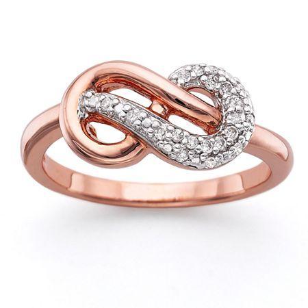 Infinite Promise 1/10 Ct. T.w. Diamond 14k Rose Gold Over Silver Infinity Ring