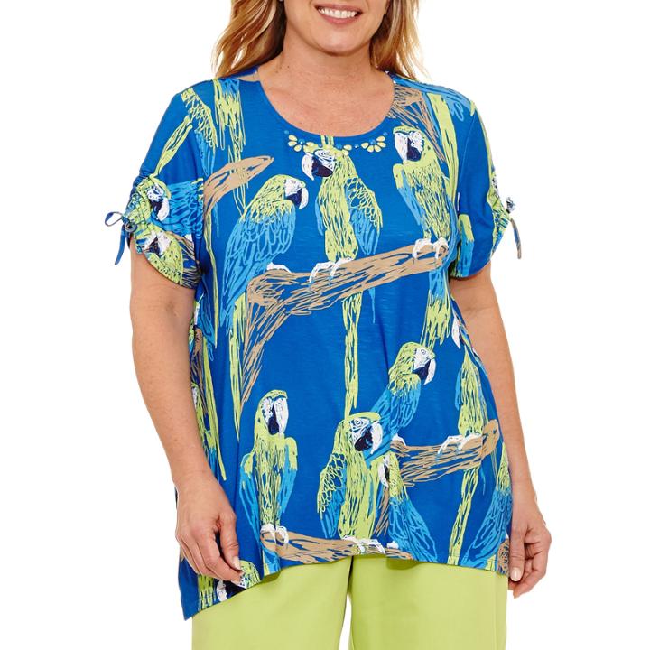 Alfred Dunner Corsica Parrot Print T-shirt-plus