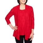 Black Label By Evan-picone 3/4 Sleeve Faux Blouse Set