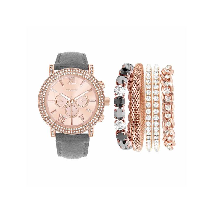 Rocawear Womens Gray 6-pc. Watch Boxed Set-rlst1959r329-334