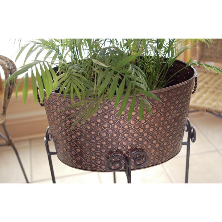 St. Croix Trading Kindwer Copper Relief Oval Beverage Tub / Planter