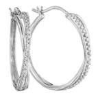 1/10 Ct. T.w. Diamond Sterling Silver X-hoop Earrings