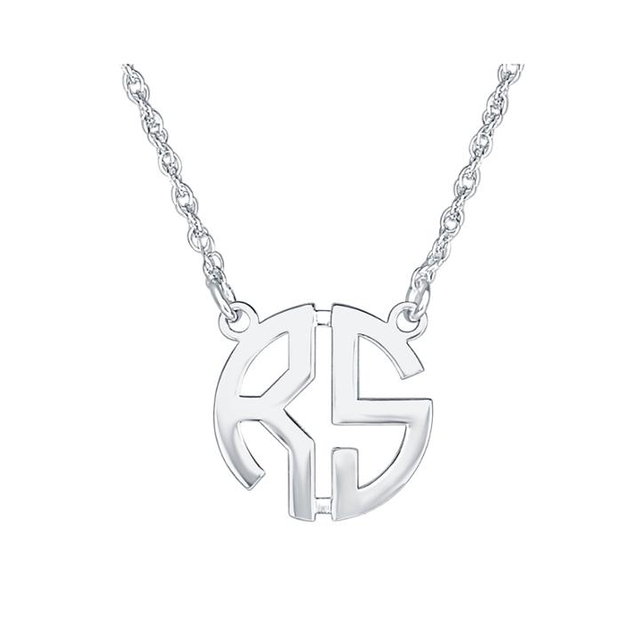 Personalized 15mm Block Monogram Necklace