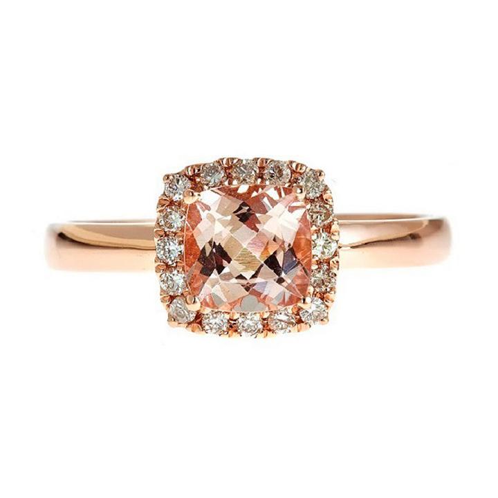Womens 1/6 Ct. T.w. Pink Morganite 10k Gold Cocktail Ring
