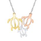 Womens 10k Tri-color Gold Pendant Necklace