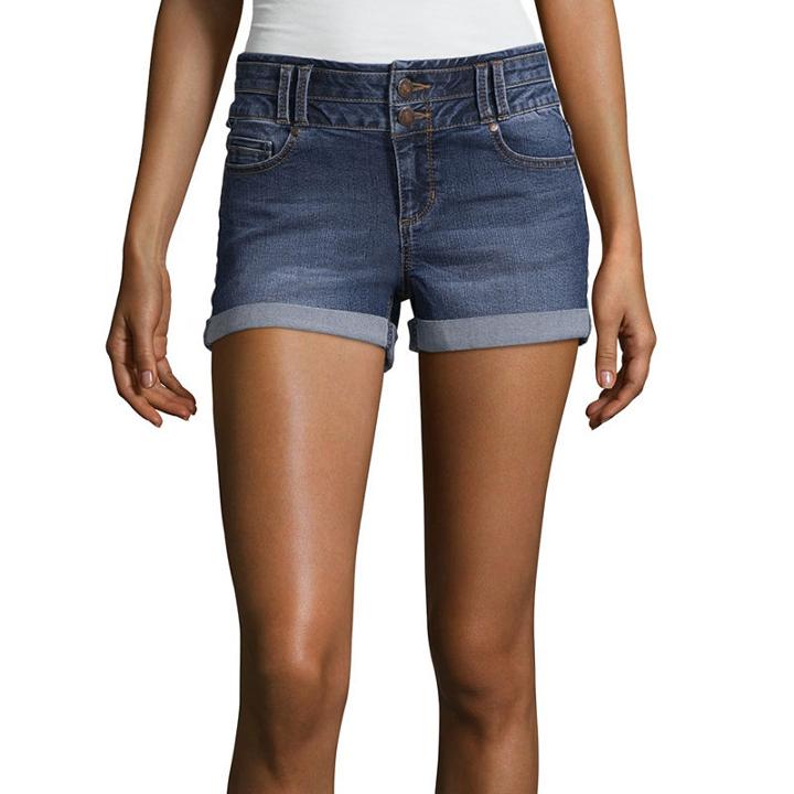 Blue Spice 2 1/2 High Rise Denim Shorts-juniors