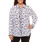 Liz Claiborne Fringe Trim Soft Shirt- Plus