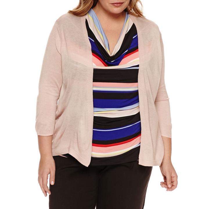Worthington 3/4 Sleeve Cardigan-plus