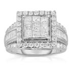 Womens 2 Ct. T.w. Princess Diamond 10k Gold Engagement Ring