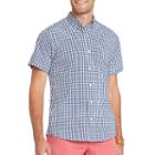 Izod Short Sleeve Gingham Button-front Shirt