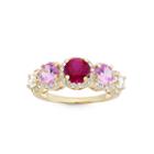 Lab Created Ruby & Lab Created Pink Sapphire 14k Gold Sterling Silver Ring