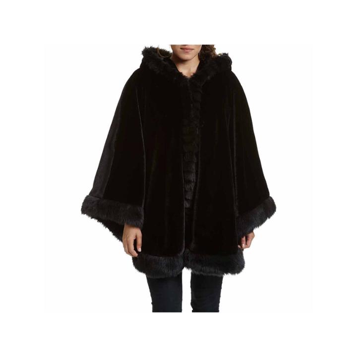 Excelled Leather Hooded Swing Coat