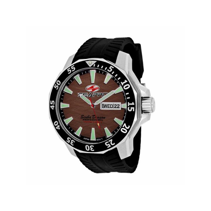 Sea-pro Scuba Diver Limited Edition Mens Black Strap Watch-sp8315