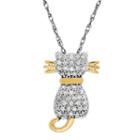 Womens 1/5 Ct. T.w. White Diamond 14k Gold Sterling Silver Pendant Necklace