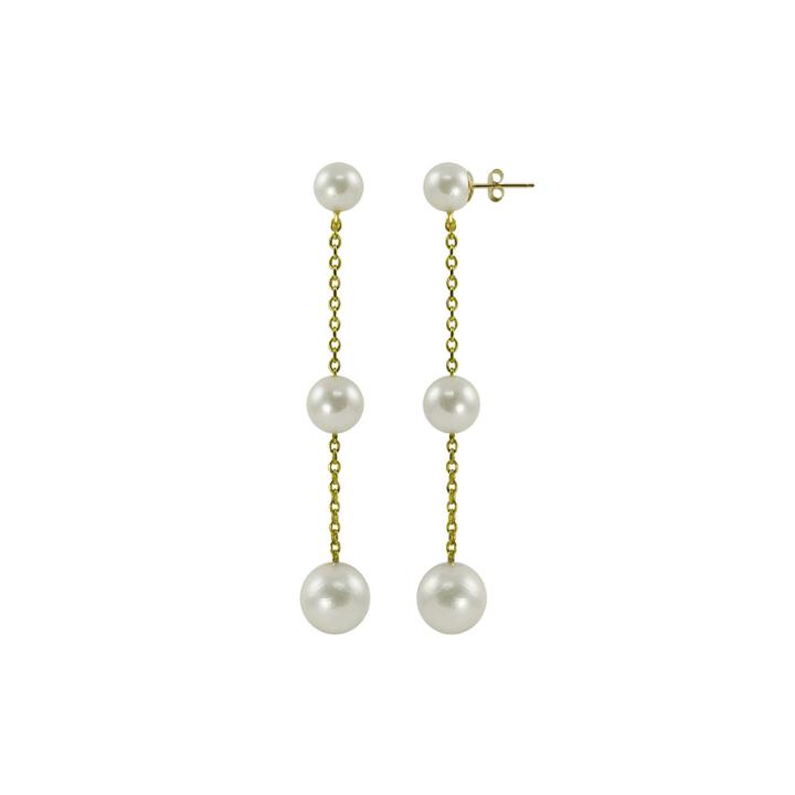 10k Gold Cultured Freshwater Pearl Drop Earrings