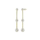 10k Gold Cultured Freshwater Pearl Drop Earrings
