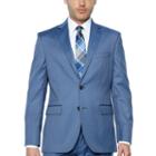 Jf J.ferrar Light Blue Twill Classic Fit Stretch Suit Jacket