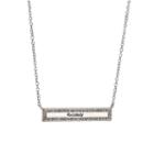 Footnotes She Rocks Womens Clear Crystal Rectangular Pendant Necklace