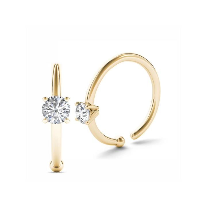 14k Yellow Gold Diamond-accent 3mm Hoop Nose Ring