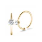 14k Yellow Gold Diamond-accent 3mm Hoop Nose Ring