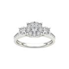 3/8 Ct. T.w. Diamond Cluster Swirl Engagement Ring