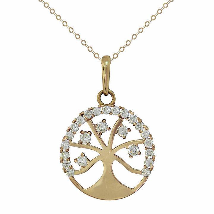 Petite Lux Womens Lab Created White Cubic Zirconia Pendant Necklace