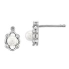 Diamond Accent White Pearl 10mm Stud Earrings