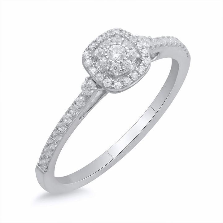 Promise My Love Womens 1/4 Ct. T.w. Round White Diamond 10k Gold Promise Ring