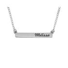 Personalized Sterling Silver Engraved Name Bar Necklace