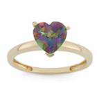 Womens Topaz Multi Color 10k Gold Heart Cocktail Ring