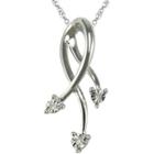 Diamond Accent Dangling Pendant Necklace 10k White Gold