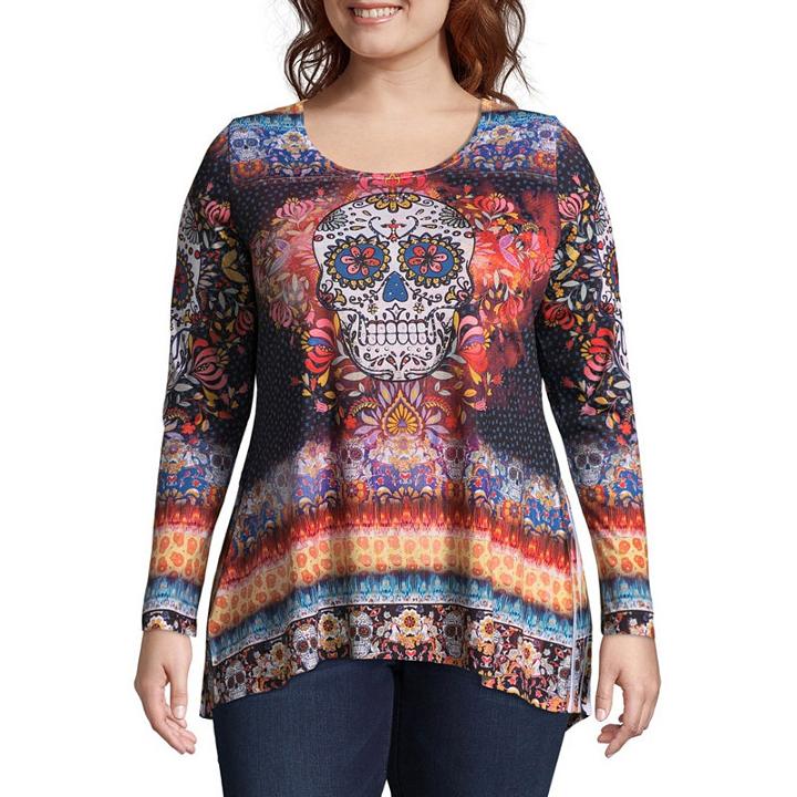 Unity World Wear Long Sleeve Pleat Back Tee - Plus