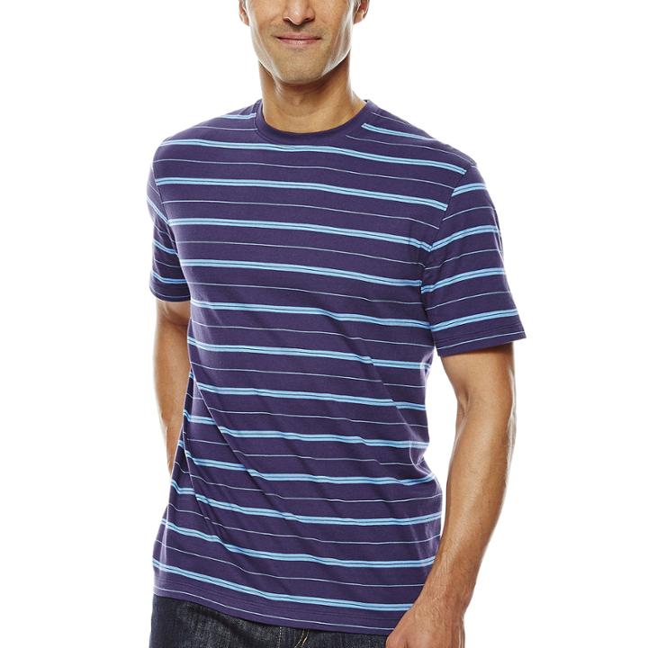 Claiborne Short-sleeve Striped Crewneck Tee