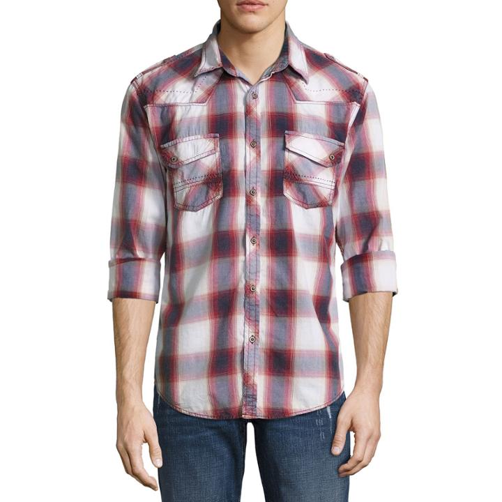 Decree Long Sleeve Ombre Button-front Shirt