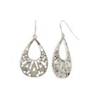 Decree Silver-tone Filigree Teardop Earrings