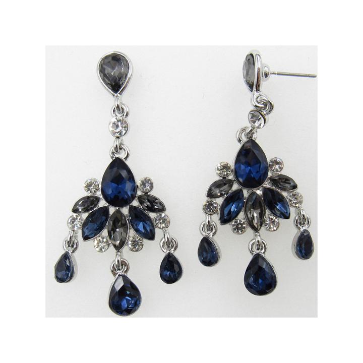 Vieste Rosa Blue Brass Chandelier Earrings