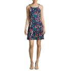 Decree Tie Shoulder Halter Skater Dress - Juniors
